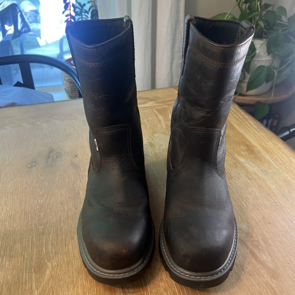 Wolverine Floorhand Boots Men's 10.5 Leather Waterproof Steel Toe 10" Wellington - Picture 2 of 7